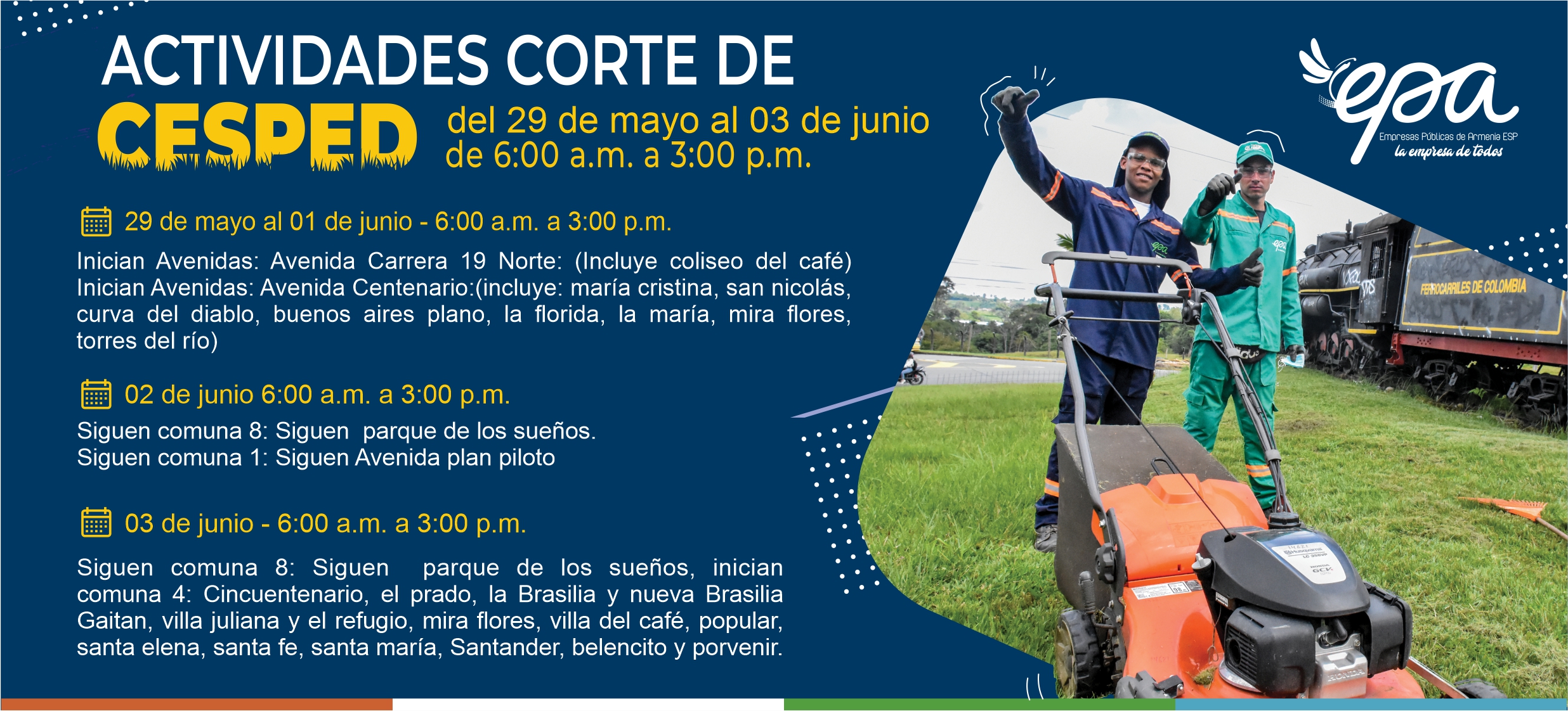 CORTE DE CESPED 29 MAYO AL 03 JUNIO