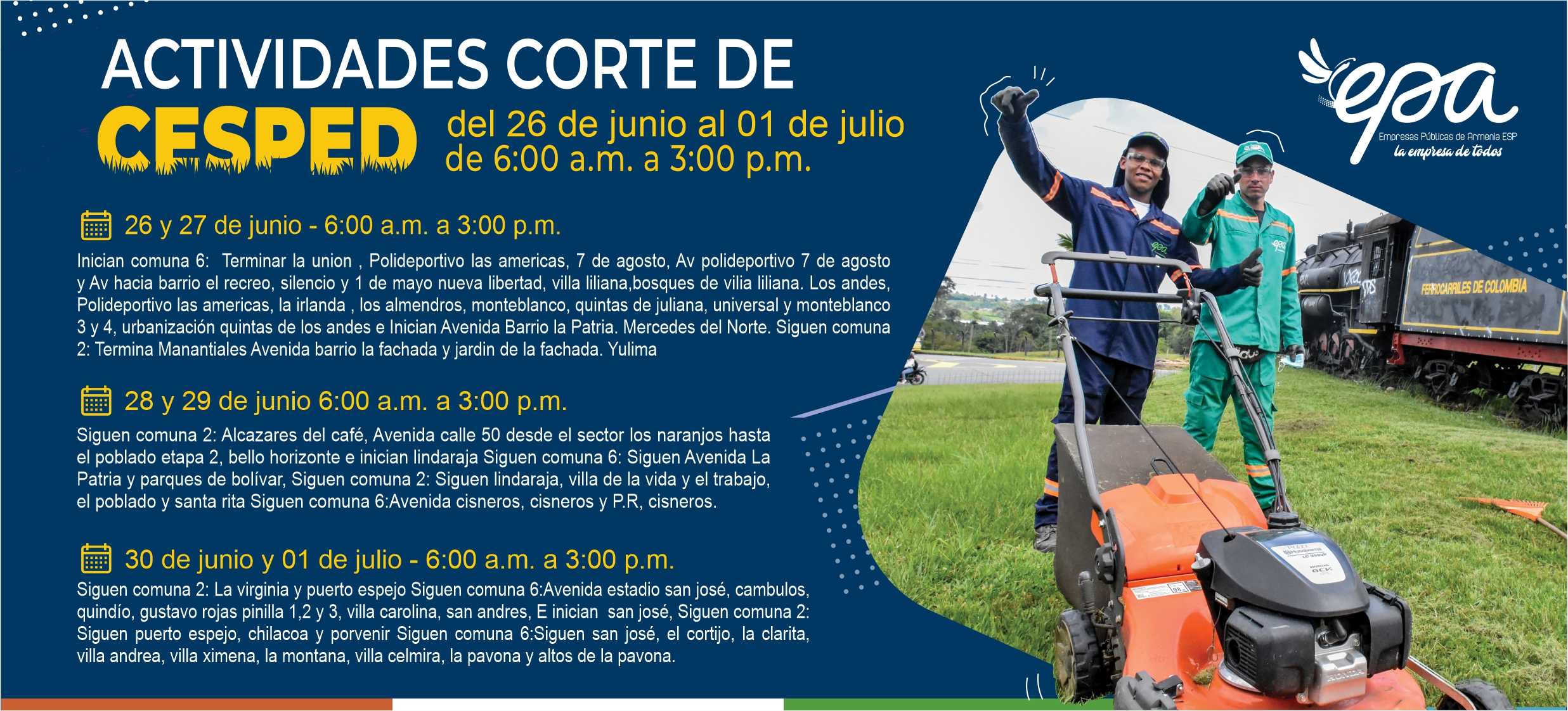 CORTE DE CESPED DEL 26 DE JUNIO AL 01 DE JULIO
