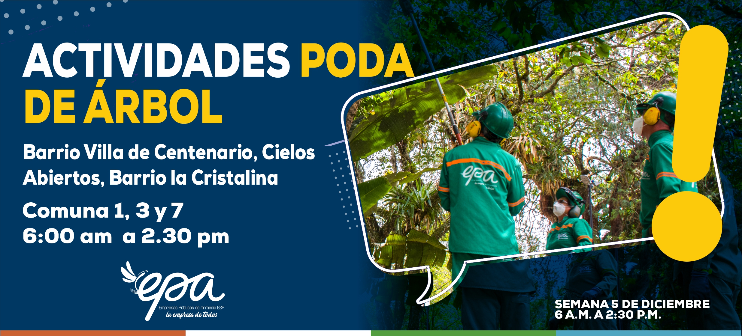 PODA DE ÁRBOL URBANO SEMANA 5 DE DICIEMBRE COMUNA 1 3 y 7